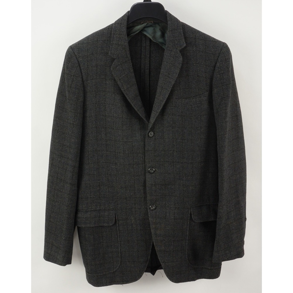 Vintage 1950s Robert Hall Unstructured Flannel Sport Coat Men's 40R Gray Check